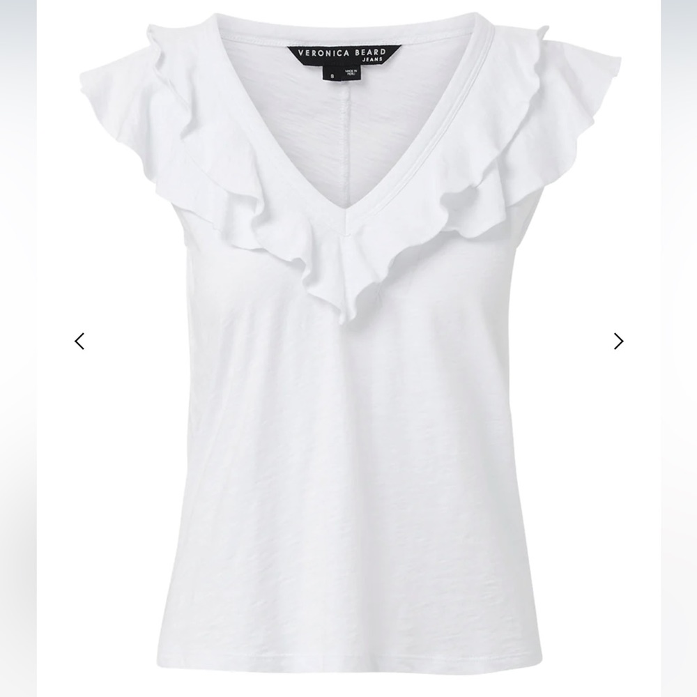 NWT VERONICA BEARD JEANS Ellerie Top - Size Large White - Picture 5 of 6